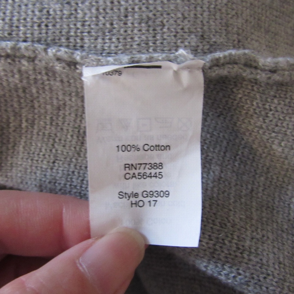 J Crew Factory Gray Sweater Blazer Medium Cotton Pockets Knit 2 Button Office - Picture 8 of 9